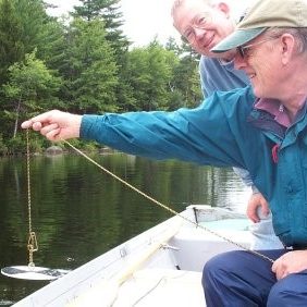 Secchi disk in the water