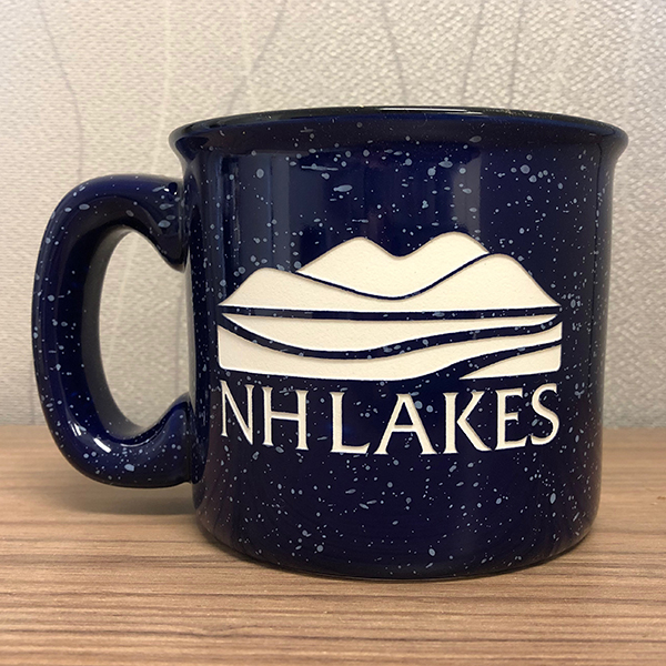 nh lakes dark blue mug